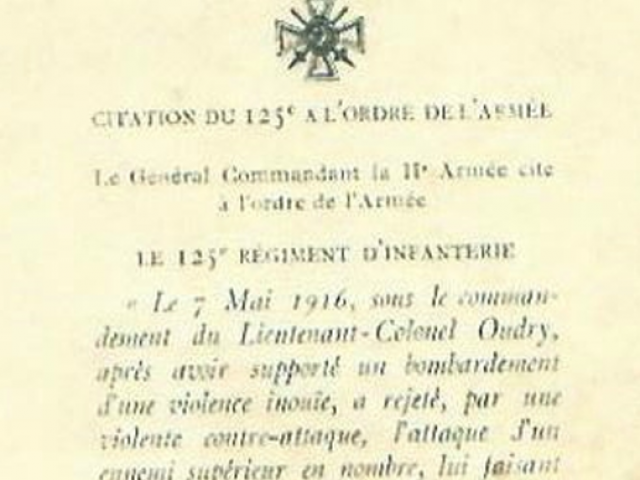 citation du 125 eme a lordre de larmee